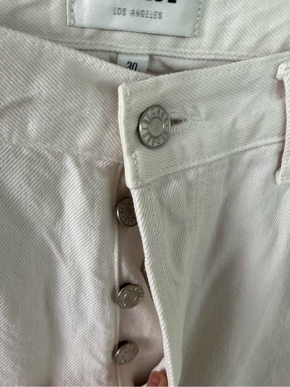 AGOLDE Lana Mid Rise Full Length Straight Leg Jean Drum Off White Denim Women 30 - Picture 6 of 11